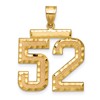 14k Large Brushed Diamond-cut Number 52 Charm