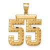 14k Large Brushed Diamond-cut Number 55 Charm