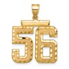 14k Large Brushed Diamond-cut Number 56 Charm