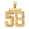 14k Large Brushed Diamond-cut Number 58 Charm