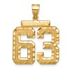 14k Large Brushed  Diamond-cut Number 63 Charm
