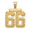 14k Large Brushed Diamond-cut Number 66 Charm