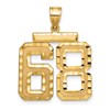 14k Large Brushed Diamond-cut Number 68 Charm