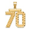 14k Large Brushed Diamond-cut Number 70 Charm