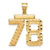 14k Large Brushed Diamond-cut Number 78 Charm