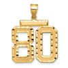 14k Large Brushed Diamond-cut Number 80 Charm