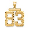 14k Large Brushed Diamond-cut Number 83 Charm
