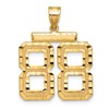 14k Large Brushed Diamond-cut Number 88 Charm