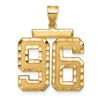 14k Large Brushed Diamond-cut Number 96 Charm