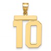 14k Large Polished Number 10 Charm
