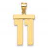 14k Large Polished Number 11 Charm