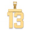 14k Large Polished Number 13 Charm