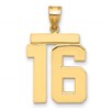 14k Large Polished Number 16 Charm