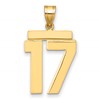 14k Large Polished Number 17 Charm