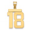 14k Large Polished Number 18 Charm