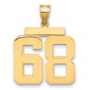 14k Large Polished Number 68 Charm