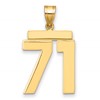 14k Large Polished Number 71 Charm