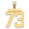 14k Large Polished Number 73 Charm