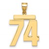 14k Large Polished Number 74 Charm