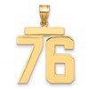 14k Large Polished Number 76 Charm
