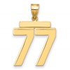 14k Large Polished Number 77 Charm