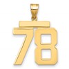 14k Large Polished Number 78 Charm