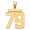 14k Large Polished Number 79 Charm