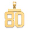 14k Large Polished Number 80 Charm