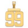 14k Large Polished Number 99 Charm