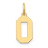 14k Small Polished Number 0 Charm