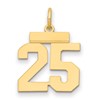 14k Small Polished Number 25 Charm