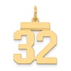 14k Small Polished Number 32 Charm