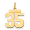 14k Small Polished Number 35 Charm