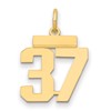 14k Small Polished Number 37 Charm