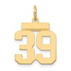 14k Small Polished Number 39 Charm
