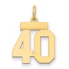 14k Small Polished Number 40 Charm
