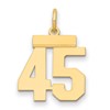 14k Small Polished Number 45 Charm