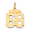 14k Small Polished Number 68 Charm