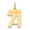 14k Small Polished Number 71 Charm