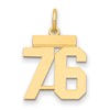 14k Small Polished Number 76 Charm