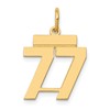 14k Small Polished Number 77 Charm