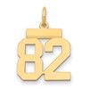 14k Small Polished Number 82 Charm