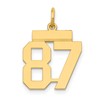 14k Small Polished Number 87 Charm