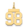 14k Small Polished Number 98 Charm