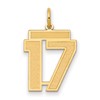 14k Medium Satin Number 17 Charm