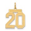 14k Medium Satin Number 20 Charm