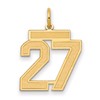 14k Medium Satin Number 27 Charm