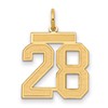 14k Medium Satin Number 28 Charm