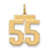 14k Medium Satin Number 55 Charm