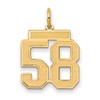 14k Medium Satin Number 58 Charm